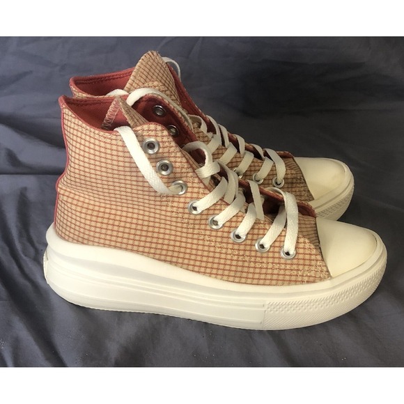 Converse Women's Chuck Taylor All Star Move Hi Chunky Plaid Shoe A05130C Size 7 - Picture 5 of 9